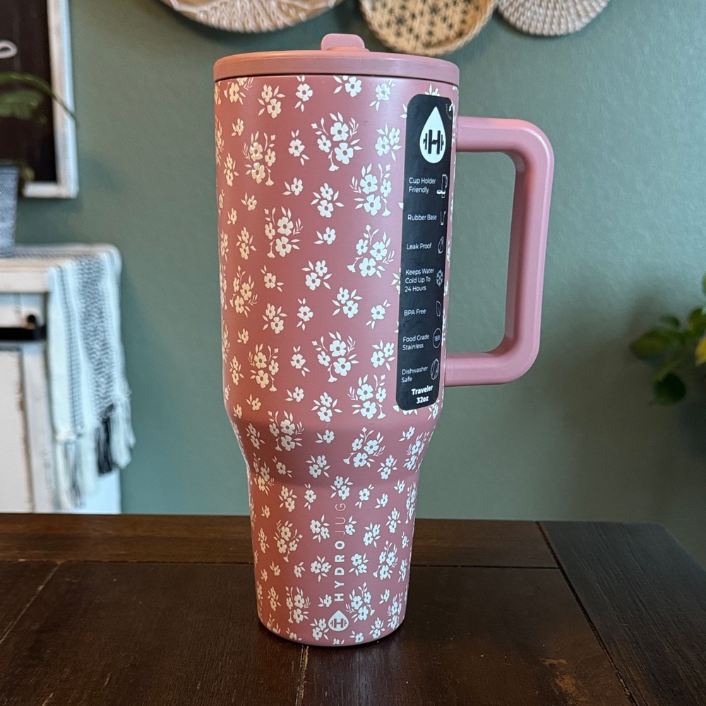 HydroJug 32oz Traveler Tumbler in Mauve Meadow! New! Limited Edition!